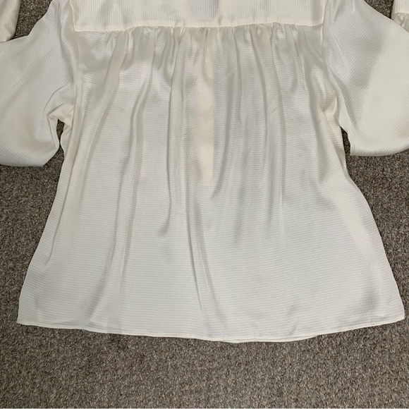 Rye Grass women’s Ivory color free flow Blouse top Size L - Picture 9 of 11